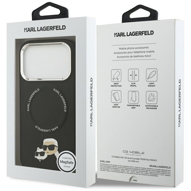 Karl Lagerfeld Karl & Choupette Pins MagSafe - Case for iPhone 17 Pro (black)