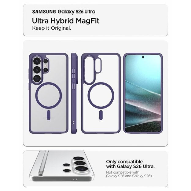Spigen Ultra Hybrid Mag MagSafe - Case for Samsung Galaxy S26 Ultra (Deep Purple)