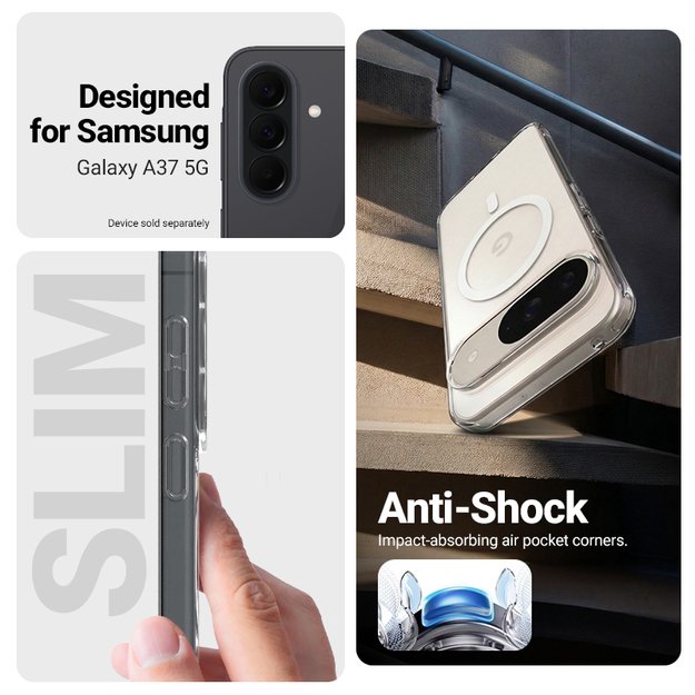 Crong Hybrid Clear Magnetic - MagSafe Case Samsung Galaxy A37 / A36 (Transparent)