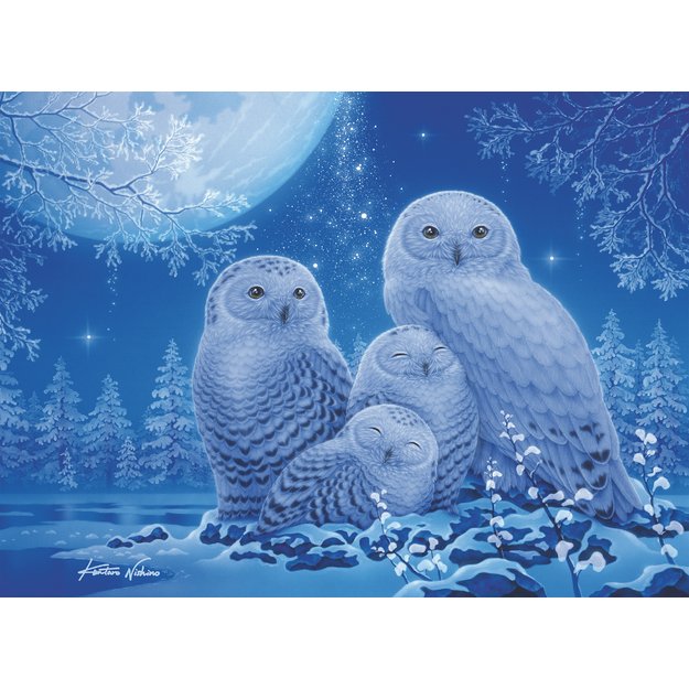 Ravensburger Glow In The Dark Puzzle 500 Pieces: Owls In The Moonlight
