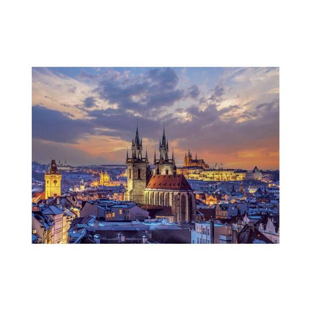 Dino Neon Puzzle 1000 Pieces: View On Prague Castle