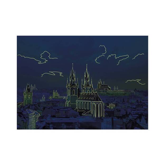 Dino Neon Puzzle 1000 Pieces: View On Prague Castle