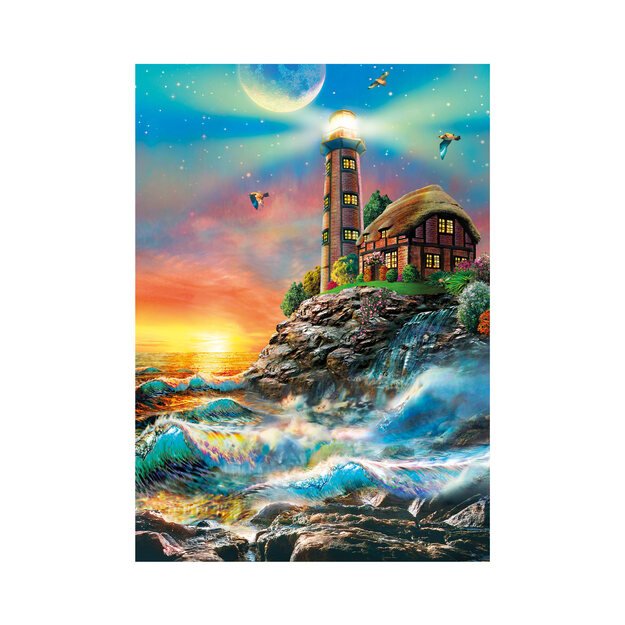 Dino Neon Puzzle 1000 pc Lighthouse on the island