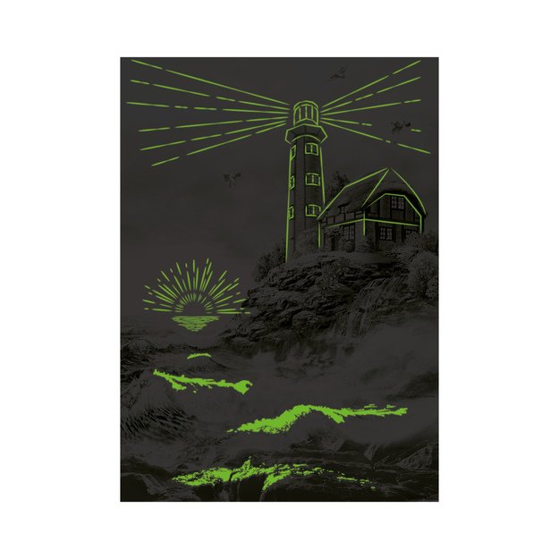Dino Neon Puzzle 1000 pc Lighthouse on the island