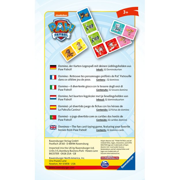 Ravensburger Board Game Paw Patrol Dominoes