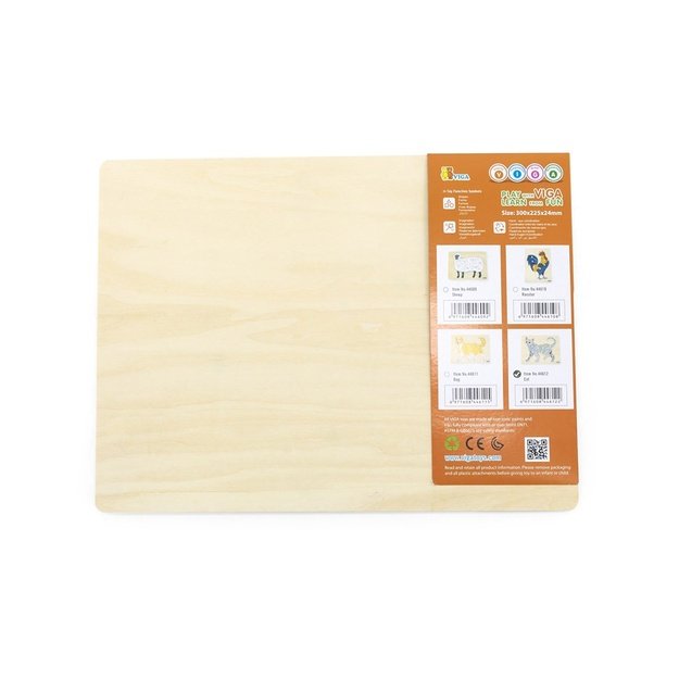 Children s wooden puzzle with handles Viga Cat