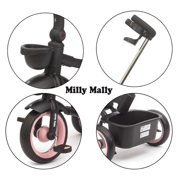 Luxury children s tricycle with lighting Milly Mally Twinkle pink
