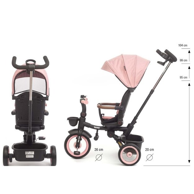 Luxury children s tricycle with lighting Milly Mally Twinkle pink