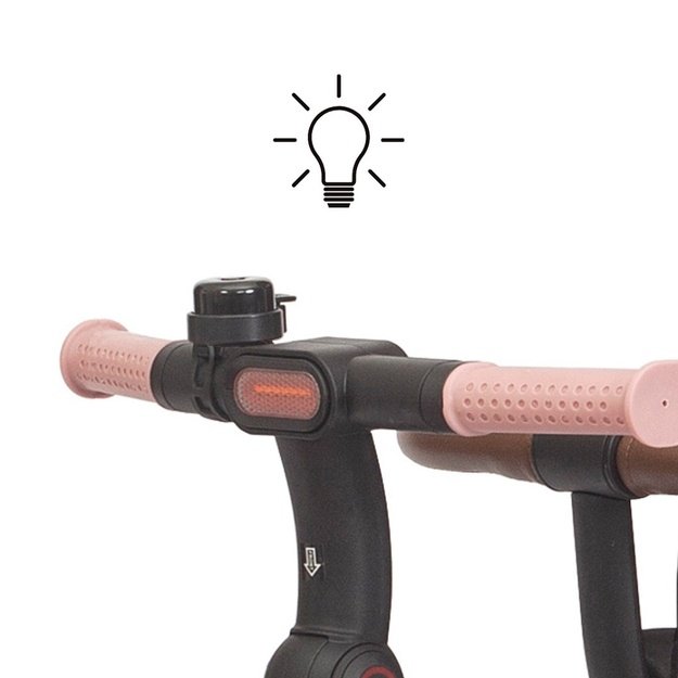 Luxury children s tricycle with lighting Milly Mally Twinkle pink