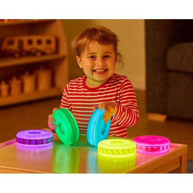 TTS Sensory Stacking Glow & Texture Discs 5pk