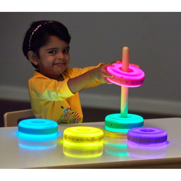 TTS Sensory Stacking Glow & Texture Discs 5pk