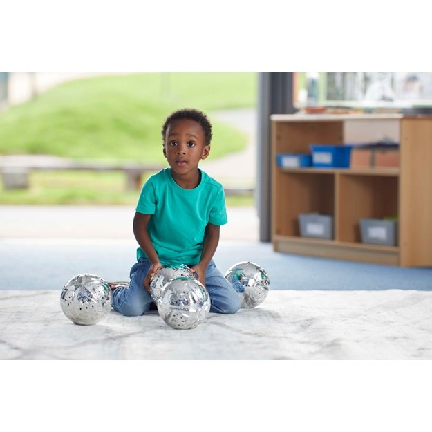 TTS Super Shiny Silver Sensory Balls 4pk