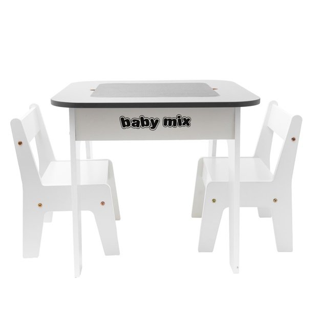 Children s table and chair Baby mix Leaf Grey (Damaged package)
