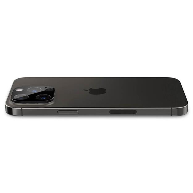 Spigen Optik.TR fotoaparato objektyvo apsauga, 2 pakuotės – objektyvo apsauginis stiklas, skirtas iPhone 15 Pro / 15 Pro Max / iPhone 14 Pro / 14 Pro Max (juodas)