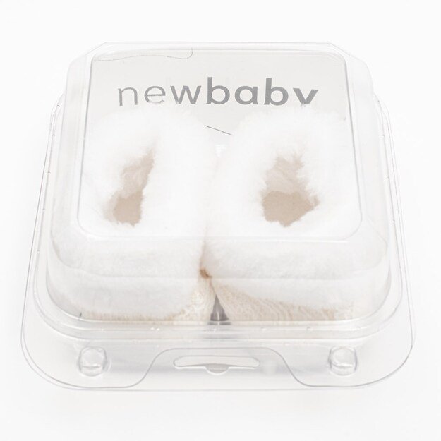 Kūdikių žieminiai nėriniuoti batai New Baby 6-12 m smėlio spalvos, dydis 6-12 m, 6-12 m