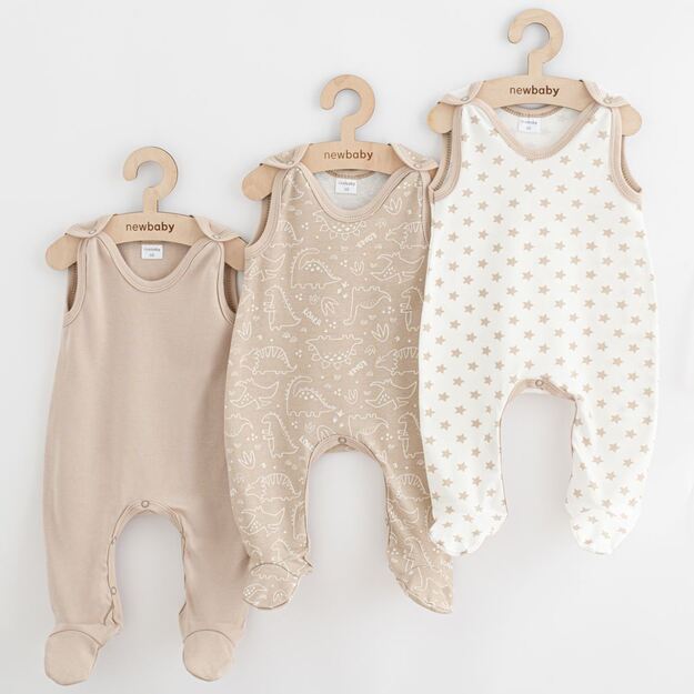 Vaikiški glaustinukai New Baby Classic II Uni 3vnt smėlio spalvos, 80 (9-12m), 80 (9-12m) dydis