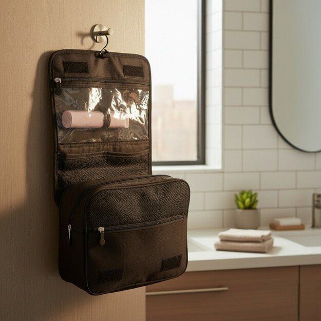 Dunlop – Kelioninis kosmetinis krepšys su pakabinimo kabliu 25x20x10 cm (juodas) 5