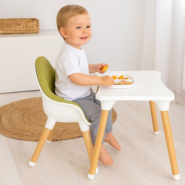Nauja Baby Grace žalia 3in1 aukšta kėdutė 4