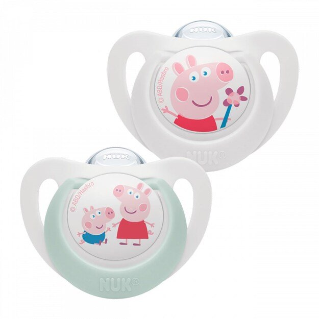 Kūdikių čiulptukas Star Peppa Pig NUK 0-6m 2 vnt, 0-6 m