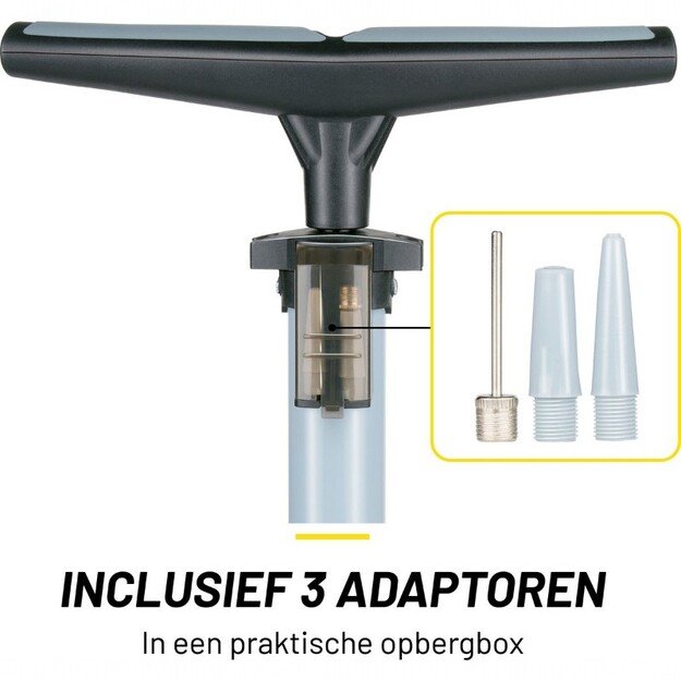 Dunlop - Grindų pompa dviračiams, kamuoliams, čiužiniams su manometru (mėlyna) 12