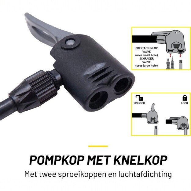 Dunlop - Grindų pompa dviračiams, kamuoliams, čiužiniams su manometru (raudona) 15