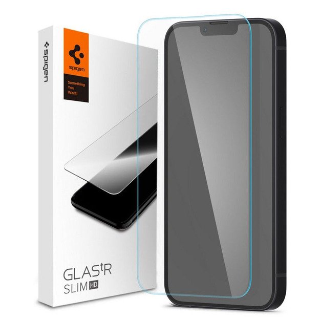 Spigen Glas.TR Slim – stiklas, skirtas Apple iPhone 14 / iPhone 13 / iPhone 13 Pro