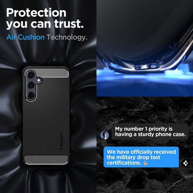 „Spigen Rugged Armor“ – dėklas, skirtas Samsung Galaxy A55 5G (matinė juoda)