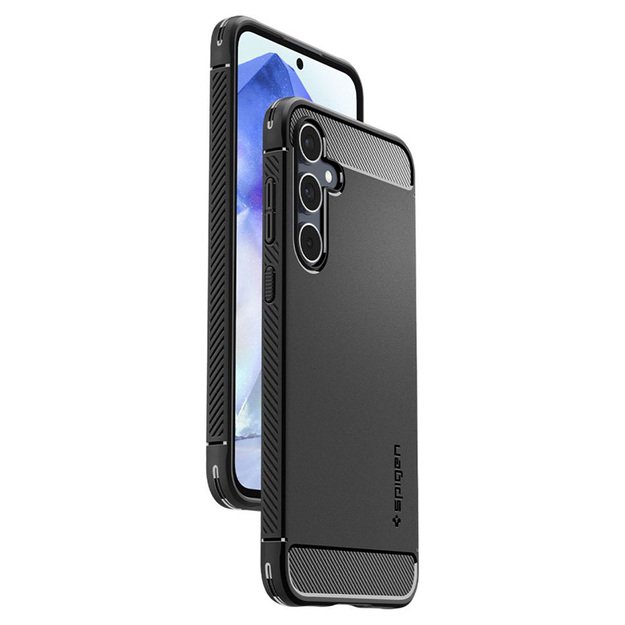 „Spigen Rugged Armor“ – dėklas, skirtas Samsung Galaxy A55 5G (matinė juoda)