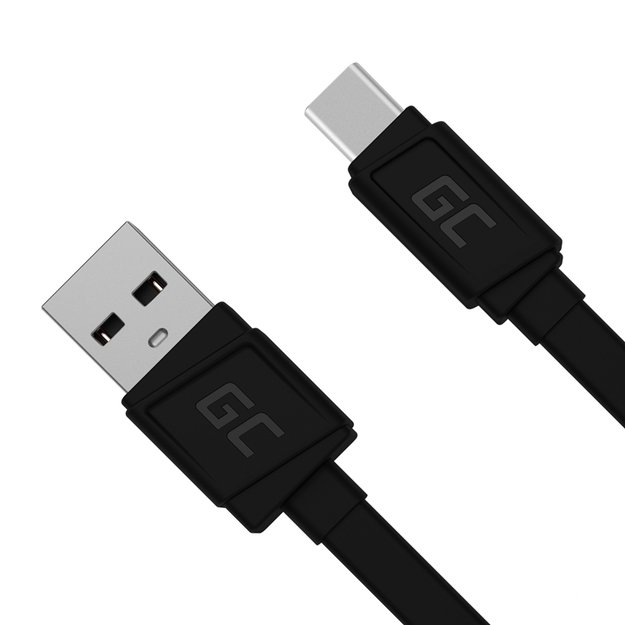 GCmatte USB-C plokščias 25 cm laidas su greitu įkrovimu