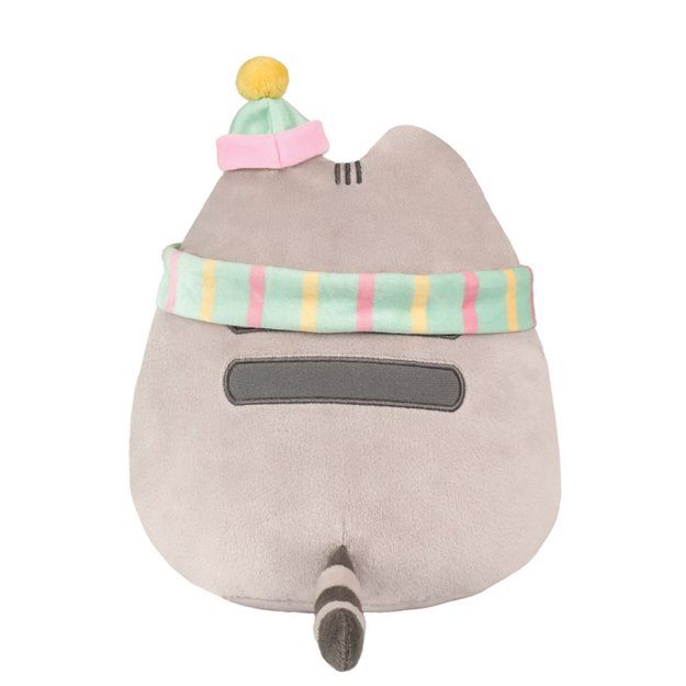 Pusheen - pliušinis talismanas su skara ir kepure 24 cm