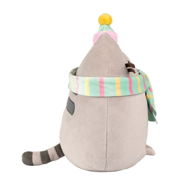 Pusheen - pliušinis talismanas su skara ir kepure 24 cm