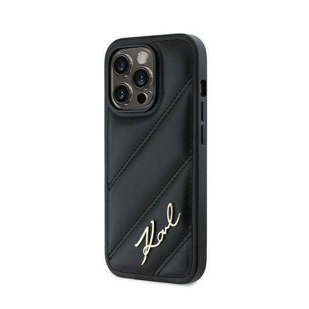 Karl Lagerfeld Diagonal Quilted Script – dėklas, skirtas iPhone 13 Pro Max (juodas)