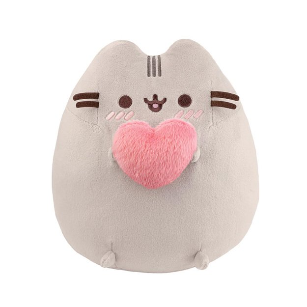 Pusheen - pliušinis talismanas su širdele 24 cm 1