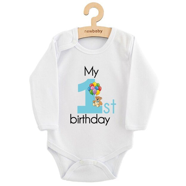 Kūdikio kombinezonas su raštu New Baby My first birthday blue, 86 (12-18m) 2