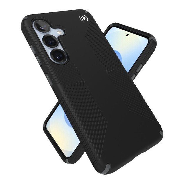 Speck Presidio2 Grip – dėklas, skirtas Samsung Galaxy S25 / S24 (juodas / šiferio pilkas / baltas) 7