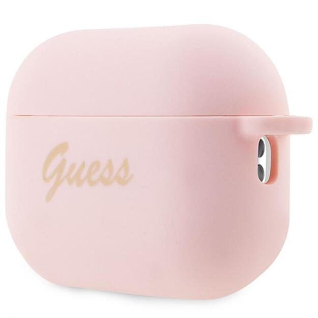 Guess Silicone Heart Charm – dėklas, skirtas Apple AirPods Pro 2 (rožinis)