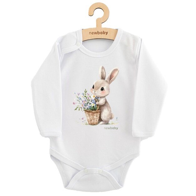 Kūdikio kombinezonas su raštu New Baby Rabbit su gėlėmis, 86 (12-18m) 2