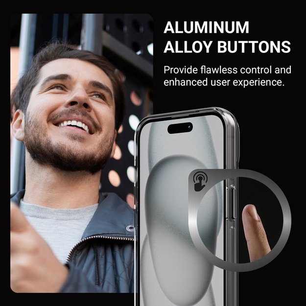 Crong Clear MAG Pro – dėklas iPhone 15 MagSafe (juodas) 2