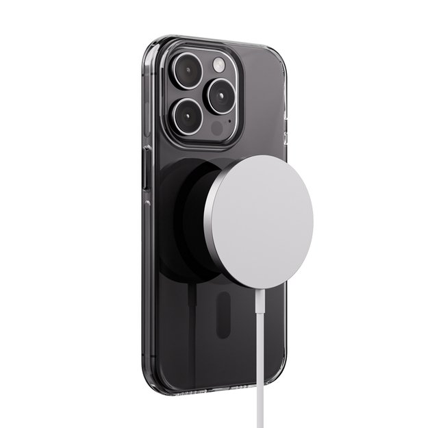 Crong Clear MAG Pro – dėklas iPhone 15 Pro MagSafe (juodas)