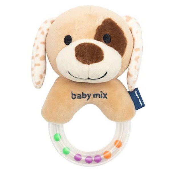 Pliušinis barškutis kūdikiui – rudas šuniukas