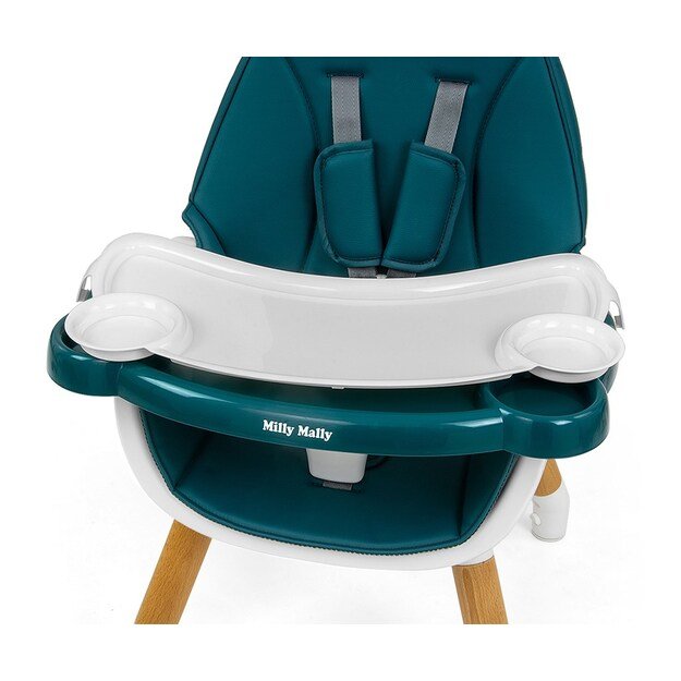 Milly Mally 2in1 valgomojo kėdė Malmö, tamsiai žalia 7