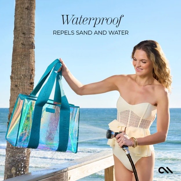 „Case-Mate“ didelis kelioninis krepšys – vandeniui atsparus pečių krepšys su telefono dėklu (smaragdo mėlynas muilo burbulas) 17