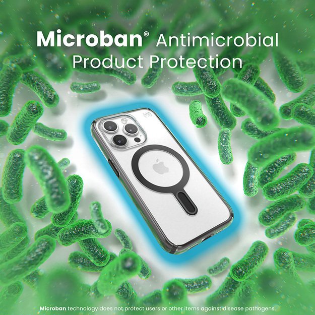 Speck Presidio Perfect-Clear ClickLock & Magsafe – dėklas, skirtas iPhone 15 Pro (skaidrus / matinis juodas / šiferio pilkas) 5