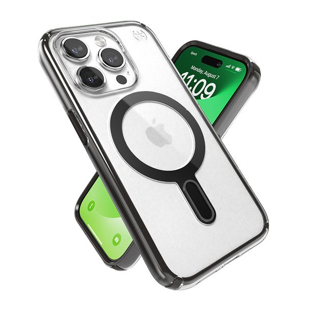 Speck Presidio Perfect-Clear ClickLock & Magsafe – dėklas, skirtas iPhone 15 Pro (skaidrus / matinis juodas / šiferio pilkas) 11