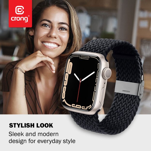 Crong Wave Band – pintas dirželis Apple Watch 38/40/41/42 mm (grafitas) 8