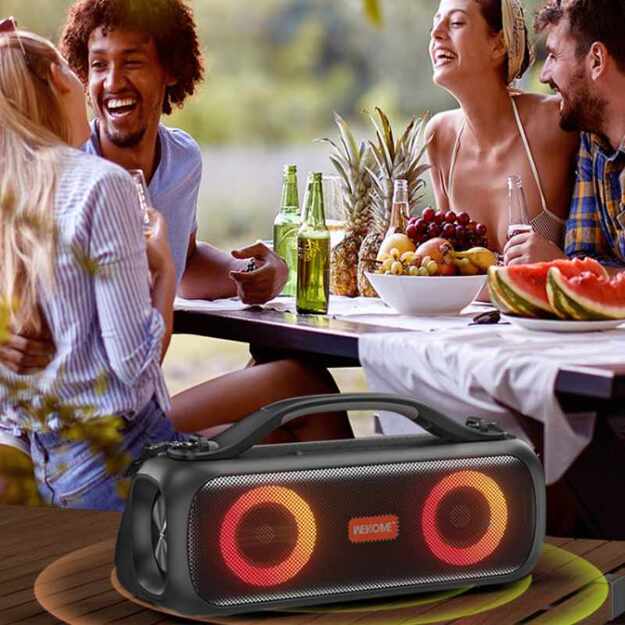 WEKOME D38 Yinla serija – V5.0 30W RGB LED nešiojamasis belaidis Bluetooth garsiakalbis (juodas) 23