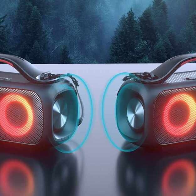 WEKOME D38 Yinla serija – V5.0 30W RGB LED nešiojamasis belaidis Bluetooth garsiakalbis (juodas) 19