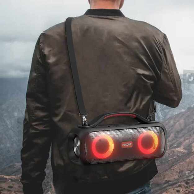 WEKOME D38 Yinla serija – V5.0 30W RGB LED nešiojamasis belaidis Bluetooth garsiakalbis (juodas) 21