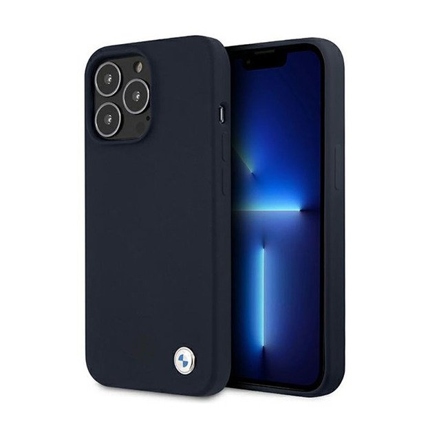 BMW Silicone Signature Llogo – dėklas, skirtas iPhone 13 Pro Max (tamsiai mėlynas)