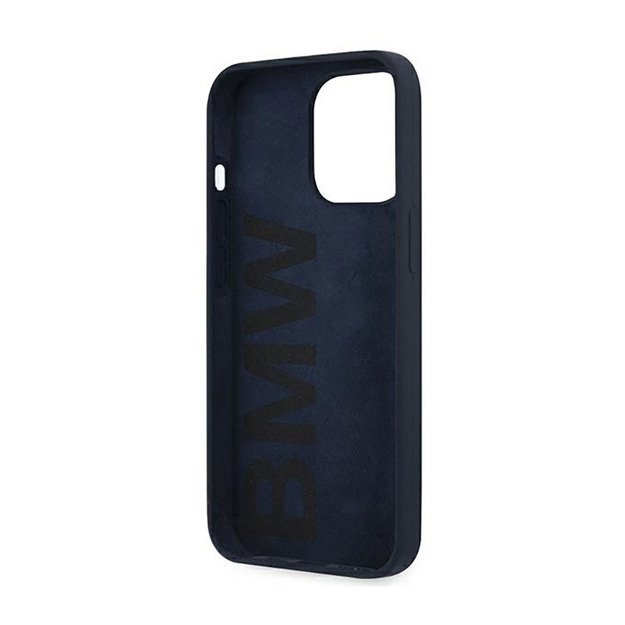 BMW Silicone Signature Llogo – dėklas, skirtas iPhone 13 Pro Max (tamsiai mėlynas)